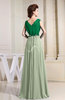 Elegant A-line V-neck Sleeveless Zip up Prom Dresses