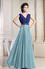 Informal Sleeveless Zip up Chiffon Floor Length Pleated Evening Dresses