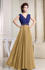 Informal Sleeveless Zip up Chiffon Floor Length Pleated Evening Dresses