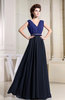 Informal Sleeveless Zip up Chiffon Floor Length Pleated Evening Dresses