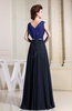 Informal Sleeveless Zip up Chiffon Floor Length Pleated Evening Dresses