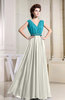 Casual A-line V-neck Chiffon Floor Length Pleated Bridesmaid Dresses