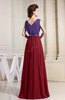 Casual A-line V-neck Floor Length Pleated Bridesmaid Dresses