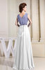 Modest V-neck Sleeveless Zipper Floor Length Pleated Bridesmaid Dresses