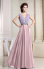 Antique Sleeveless Zip up Chiffon Floor Length Pleated Bridesmaid Dresses