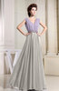 Antique Sleeveless Zip up Chiffon Floor Length Pleated Bridesmaid Dresses