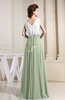 Elegant V-neck Sleeveless Chiffon Floor Length Pleated Bridesmaid Dresses