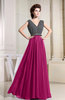 Elegant Sleeveless Zipper Chiffon Floor Length Pleated Prom Dresses