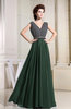 Elegant Sleeveless Zipper Chiffon Floor Length Pleated Prom Dresses