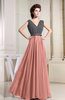 Elegant Sleeveless Zipper Chiffon Floor Length Pleated Prom Dresses
