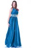 Glamorous Halter Sleeveless Chiffon-Satin Ribbon Plus Size Prom Dresses
