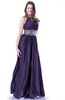 Glamorous Halter Sleeveless Chiffon-Satin Ribbon Plus Size Prom Dresses