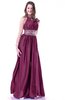 Glamorous Halter Sleeveless Chiffon-Satin Ribbon Plus Size Prom Dresses