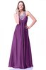 Elegant A-line V-neck Sleeveless Chiffon-Satin Paillette Plus Size Prom Dresses