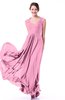 Classic A-line Zipper Chiffon Pleated Plus Size Prom Dresses