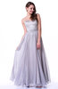Elegant Zip up Chiffon30 Floor Length Paillette Plus Size Prom Dresses
