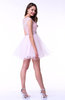 Romantic Baby Doll Illusion Sleeveless Satin Appliques Plus Size Prom Dresses
