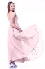Elegant A-line V-neck Half Backless Chiffon Floor Length Plus Size Prom Dresses