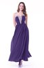 Elegant A-line V-neck Half Backless Chiffon Floor Length Plus Size Prom Dresses