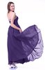 Elegant A-line V-neck Half Backless Chiffon Floor Length Plus Size Prom Dresses