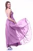 Elegant A-line V-neck Half Backless Chiffon Floor Length Plus Size Prom Dresses