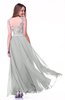 Glamorous A-line Sleeveless Chiffon Ribbon Plus Size Prom Dresses