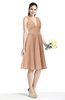 Plain A-line V-neck Zip up Chiffon Sash Plus Size Bridesmaid Dresses