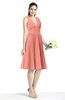 Plain A-line V-neck Zip up Chiffon Sash Plus Size Bridesmaid Dresses