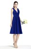 Plain A-line V-neck Zip up Chiffon Sash Plus Size Bridesmaid Dresses