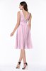Plain A-line V-neck Zip up Chiffon Sash Plus Size Bridesmaid Dresses