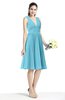 Plain A-line V-neck Zip up Chiffon Sash Plus Size Bridesmaid Dresses