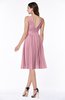 Plain A-line V-neck Zip up Chiffon Sash Plus Size Bridesmaid Dresses