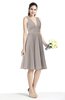 Plain A-line V-neck Zip up Chiffon Sash Plus Size Bridesmaid Dresses