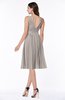 Plain A-line V-neck Zip up Chiffon Sash Plus Size Bridesmaid Dresses