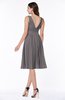 Plain A-line V-neck Zip up Chiffon Sash Plus Size Bridesmaid Dresses