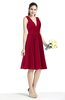 Plain A-line V-neck Zip up Chiffon Sash Plus Size Bridesmaid Dresses