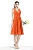 Plain A-line V-neck Zip up Chiffon Sash Plus Size Bridesmaid Dresses