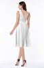 Plain A-line V-neck Zip up Chiffon Sash Plus Size Bridesmaid Dresses