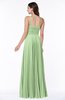 Mature Spaghetti Sleeveless Half Backless Floor Length Sash Plus Size Bridesmaid Dresses