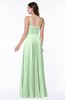 Mature Spaghetti Sleeveless Half Backless Floor Length Sash Plus Size Bridesmaid Dresses