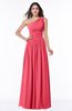 Traditional A-line One Shoulder Sleeveless Chiffon Floor Length Plus Size Bridesmaid Dresses