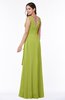 Vintage Sleeveless Zipper Floor Length Sash Plus Size Bridesmaid Dresses
