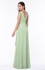 Vintage Sleeveless Zipper Floor Length Sash Plus Size Bridesmaid Dresses
