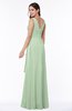 Vintage Sleeveless Zipper Floor Length Sash Plus Size Bridesmaid Dresses