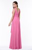 Vintage Sleeveless Zipper Floor Length Sash Plus Size Bridesmaid Dresses