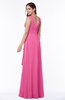 Vintage Sleeveless Zipper Floor Length Sash Plus Size Bridesmaid Dresses