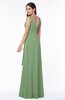 Vintage Sleeveless Zipper Floor Length Sash Plus Size Bridesmaid Dresses