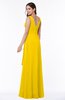 Vintage Sleeveless Zipper Floor Length Sash Plus Size Bridesmaid Dresses