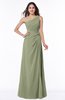 Gorgeous A-line Zipper Floor Length Ruching Plus Size Bridesmaid Dresses