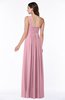 Sexy One Shoulder Sleeveless Zip up Floor Length Plus Size Bridesmaid Dresses
